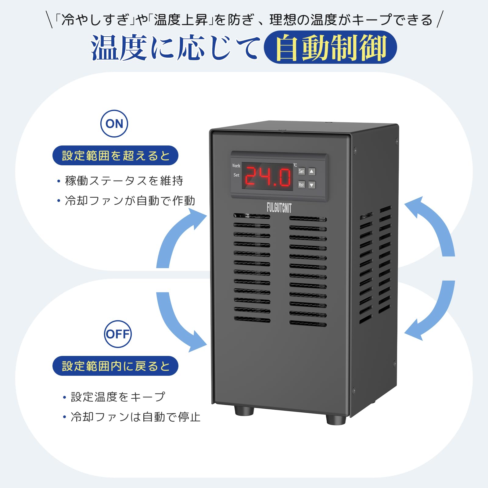 Amazon | Fulgutonit 水槽クーラー 35L 小型 ペルチェ式 冷却・加熱